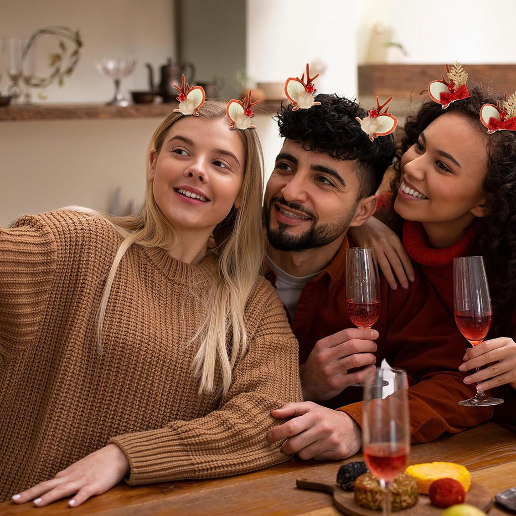 4 Pcs Christmas Hair Clips, Reindeer Santa Ears